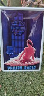 Mooie replica PHILIPS emaille radio reclame bord(brocante), Ophalen of Verzenden, Gebruikt, Reclamebord