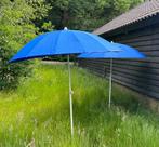 2 blauwe parasols - 200cm, Ophalen, Kantelbaar, 2 tot 3 meter, Zo goed als nieuw