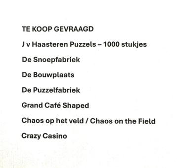 Jan van Haasteren puzzels - Te koop gevraagd beschikbaar voor biedingen