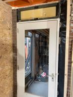 Te koop hardhout buitendeur met Kozijn, Doe-het-zelf en Verbouw, Kozijnen en Schuifpuien, Gebruikt, Deurkozijn, 150 tot 225 cm