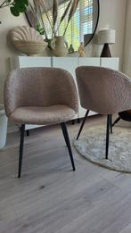 2 boucle stoelen taupe, Huis en Inrichting, Stoelen, Twee, Zo goed als nieuw, Ophalen, Overige kleuren