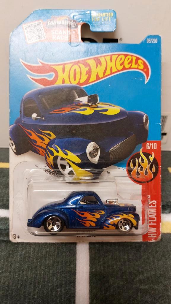 Hot Wheels HW Flames '41 Willys Coupe - Zo goed als nieuw, Hobby en Vrije tijd, Modelauto's | Overige schalen, Zo goed als nieuw