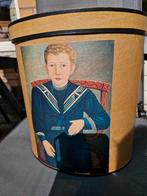 Grote vintage ton opbergdoos portret jongen 1850 Meander, Antiek en Kunst, Curiosa en Brocante, Ophalen of Verzenden