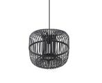 Hanglamp zwart rotan Sundown - large | BY-BOO showroommodel, Ophalen, Zo goed als nieuw, Minder dan 50 cm