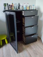 Zwart ladekastje met deurtje, Huis en Inrichting, Kasten | Roldeurkasten en Archiefkasten, Ophalen, Minder dan 50 cm, Zo goed als nieuw