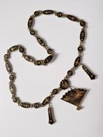 Amita Japanse Damascene Shakudo jaren 50 ketting Vintage, Ophalen of Verzenden, Goud, Ketting