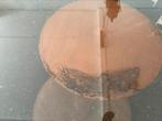 Tafel rond smoke glas mangohout poot bkeus (verkleuring blad, Nieuw, Glas, 100 tot 150 cm, 100 tot 150 cm