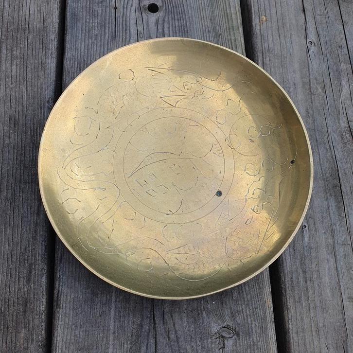 Chinese Vuurschaal met Draken, Antiek en Kunst, Antiek | Koper en Brons, Brons, Ophalen of Verzenden