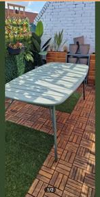 Olle groene eettafel, buiten, tuintafel 162,8 x 90 x 73 cm., Ophalen, Gebruikt, Rechthoekig