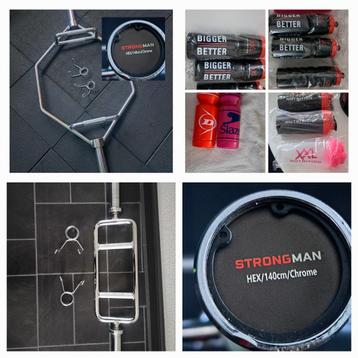 Hex Bar / trapbar Strongman /halterstang / schijven beschikbaar voor biedingen
