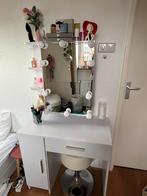 Kaptafel make up tafel met spiegel en verlichting, Ophalen, 100 tot 150 cm, 50 tot 100 cm, Zo goed als nieuw