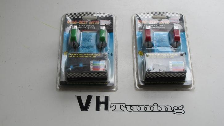 LED head rest lites groen en/of rood 2x 14MM 12V, Auto diversen, Tuning en Styling, Ophalen of Verzenden