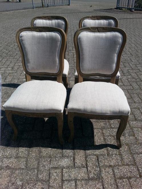 Set 4 mooie landelijke stoelen opnieuw gestoffeerd, Huis en Inrichting, Stoelen, Ophalen of Verzenden