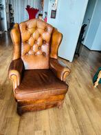 Lederen Oorstoel, Huis en Inrichting, Ophalen, Gebruikt, Bruin, Leer