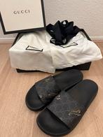Gucci GG Supreme Tiger Slippers – Maat 42 – Zwart, Kleding | Heren, Schoenen, Slippers, Zwart, Ophalen of Verzenden, Zo goed als nieuw