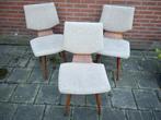 Set 2 of 3 vintage MCM eetkamerstoelen design vintage stoel, Gebruikt, Ophalen of Verzenden, Stof, Drie