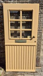 Vintage voordeur met sierroosters jaren '40, Doe-het-zelf en Verbouw, Deuren en Horren, Ophalen, Gebruikt, 80 tot 100 cm, Glas