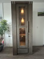 Vitrinekast van massief hout, Ophalen, Gebruikt, 50 tot 100 cm, Modern