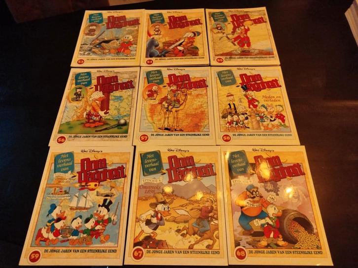 Oom Dagobert Duck het complete levensverhaal episode 1 tm 9, Boeken, Strips | Comics, Zo goed als nieuw, Complete serie of reeks