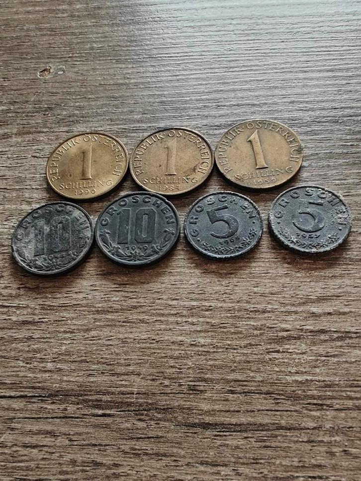 Oostenrijkse Munten 7 Stuks, Postzegels en Munten, Munten | Europa | Niet-Euromunten, Losse munt, Oostenrijk, Ophalen of Verzenden
