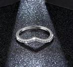Zilveren ringen ingelegd met Moissantie, Ophalen of Verzenden, Zo goed als nieuw, Zilver, Dame