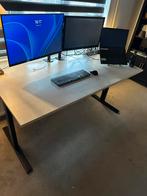In hoogte verstelbaar T-poot bureau 160x80cm, Ophalen, In hoogte verstelbaar, Zo goed als nieuw