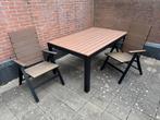 Ikea Tuintafel 160 cm met 2 bijpassende tuinstoelen, Ophalen, Gebruikt, Rechthoekig, Metaal