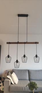 Hanglamp, wood, 4 x licht bron, Huis en Inrichting, Lampen | Hanglampen, Ophalen, Zo goed als nieuw, 75 cm of meer