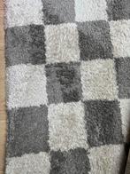 Grijs/wit geblokt hoogpolig vloerkleed 230x160cm, Ophalen, Zo goed als nieuw, 200 cm of meer, Grijs