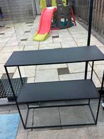 Zwarte Metalen Wandrek/sidetable, Ophalen, Gebruikt
