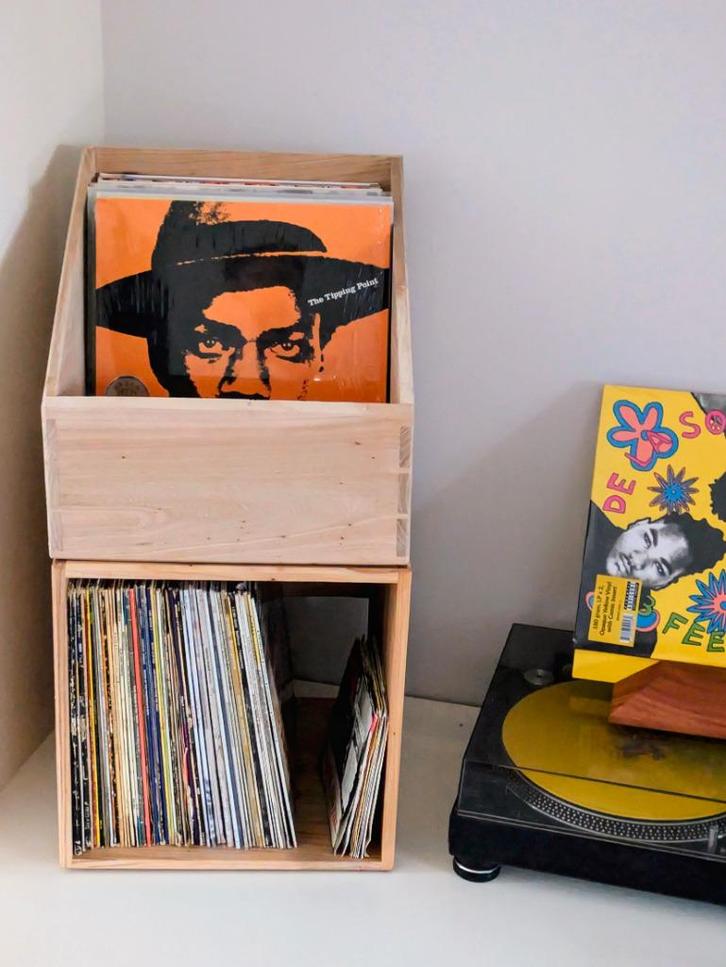 Massief houten platenkist | Sam & Dave, Audio, Tv en Foto, Professionele Audio-, Tv- en Video-apparatuur, Nieuw, Audio, Ophalen of Verzenden