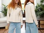 Arket Trui - Maat XS - Crème met Zwarte Details, Beige, Ophalen of Verzenden, Zo goed als nieuw, Arket