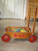 oude blokkenkar, Kinderen en Baby's, Speelgoed | Houten speelgoed, Ophalen of Verzenden, Gebruikt, Duw- of Trekspeelgoed