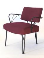 Viko baumritte fauteuil jaren 50 bordeaurood, Ophalen of Verzenden, Gebruikt, Metaal