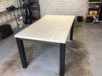 Tafel 160x90x77  Formica blad , stalen frame, Huis en Inrichting, Tafels | Eettafels, Ophalen, Zo goed als nieuw, Rechthoekig