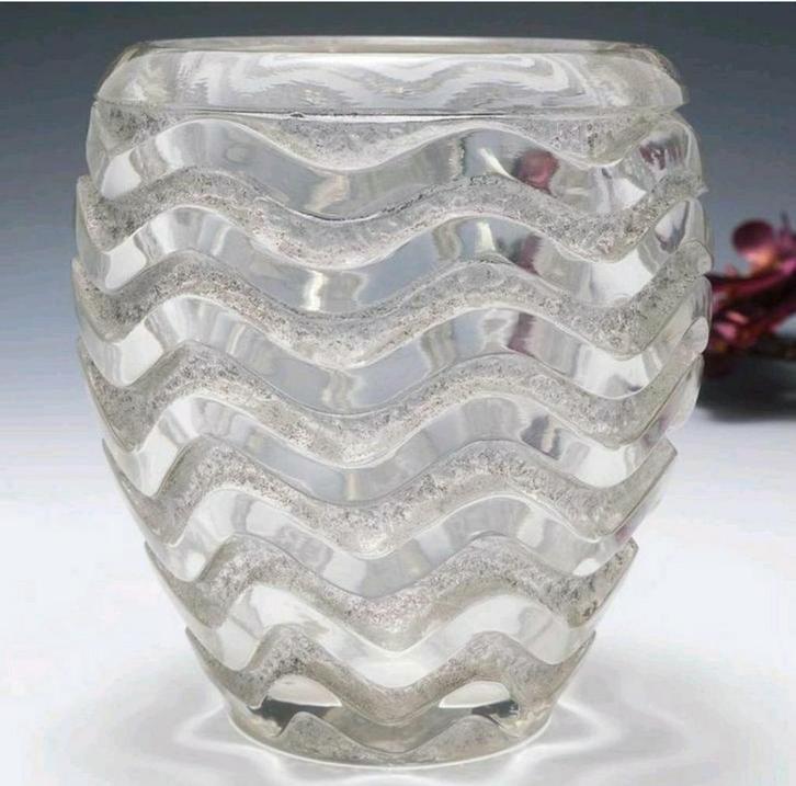 Meandres Glazen Vaas, Huis en Inrichting, Woonaccessoires | Vazen, Zo goed als nieuw, Wit, Minder dan 50 cm, Glas, Ophalen of Verzenden