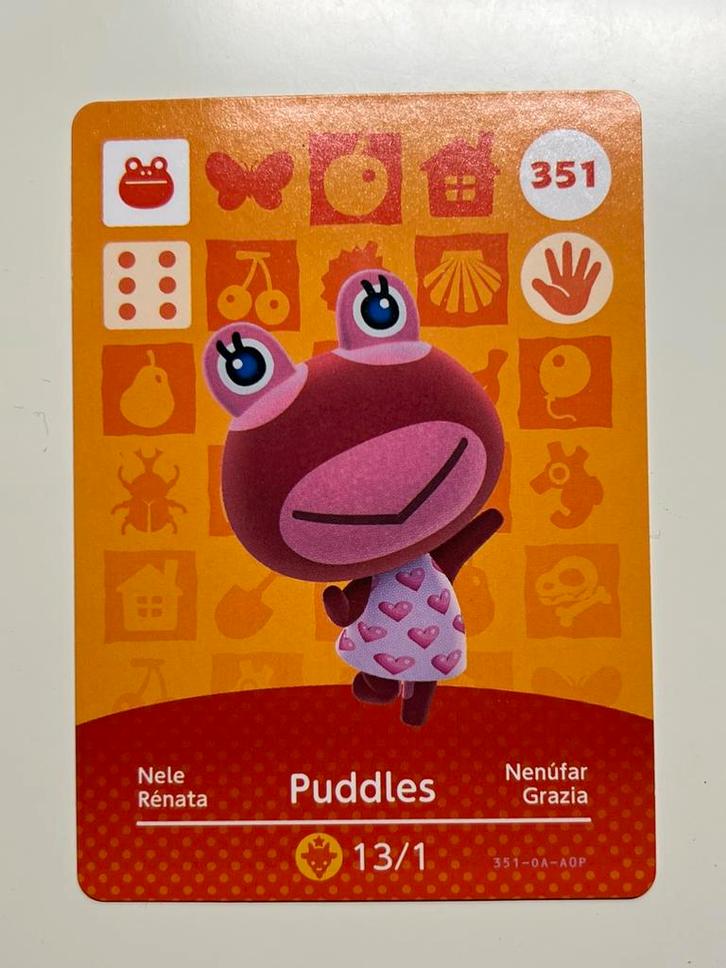 Nintendo Amiibo card 351 Puddles, Spelcomputers en Games, Games | Nintendo Switch, Zo goed als nieuw, Avontuur en Actie, 1 speler