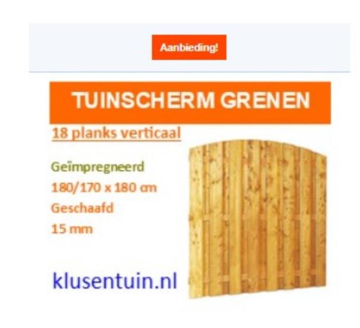 Toogscherm - Schutting, Tuin en Terras, Schuttingen, Nieuw, Hout, 1 tot 2 meter, Minder dan 3 meter, Ophalen