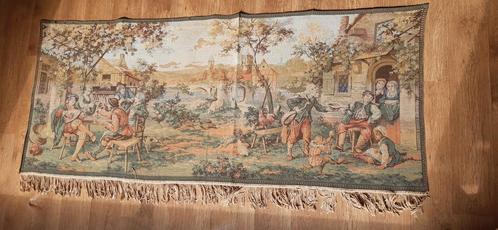 Wandtapijt Dorpsscène met Franje, Antiek en Kunst, Antiek | Kleden en Textiel, Ophalen