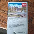 Paleis Het Loo Apeldoorn 20% korting, Tickets en Kaartjes, Drie personen of meer, Kortingsbon, Overige typen