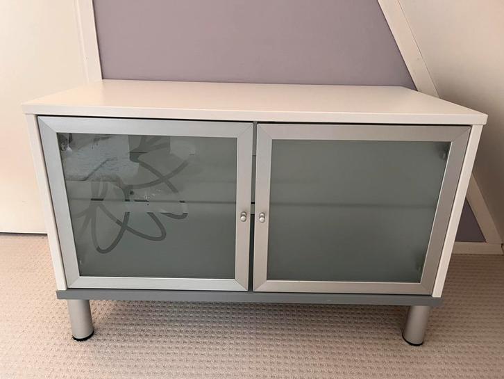 Effektiv ikea witten kastjes met melkglas met bloemmotief, Huis en Inrichting, Kasten | Overige, Zo goed als nieuw, Ophalen