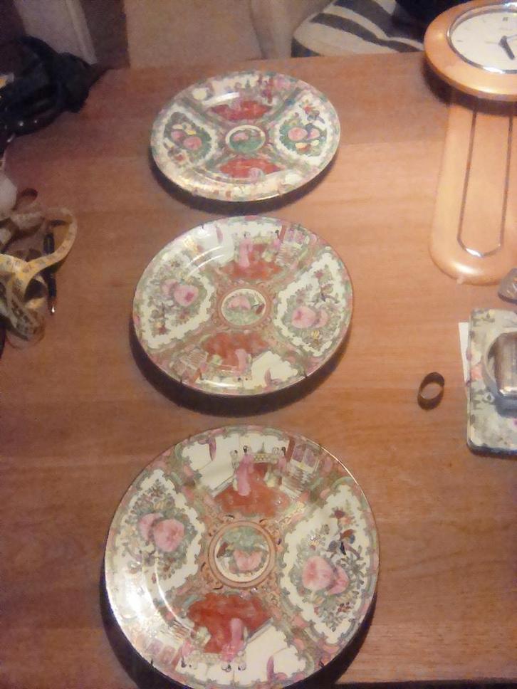 Set van 3 Chinese Wandborden, Antiek en Kunst, Antiek | Schalen, Ophalen of Verzenden