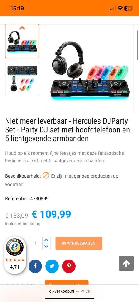 Hercules DJ Party Set - Compleet!, Muziek en Instrumenten, Dj-sets en Draaitafels, Nieuw, Dj-set, Overige merken, Ophalen
