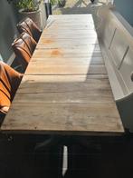 Eettafel met 3 stoelen gratis, Eikenhout, 200 cm of meer, Zo goed als nieuw, Vijf personen of meer