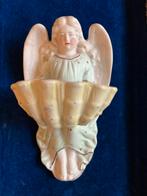 Antiek biscuit porseleinen wijwatervaatje: engel, Ophalen of Verzenden