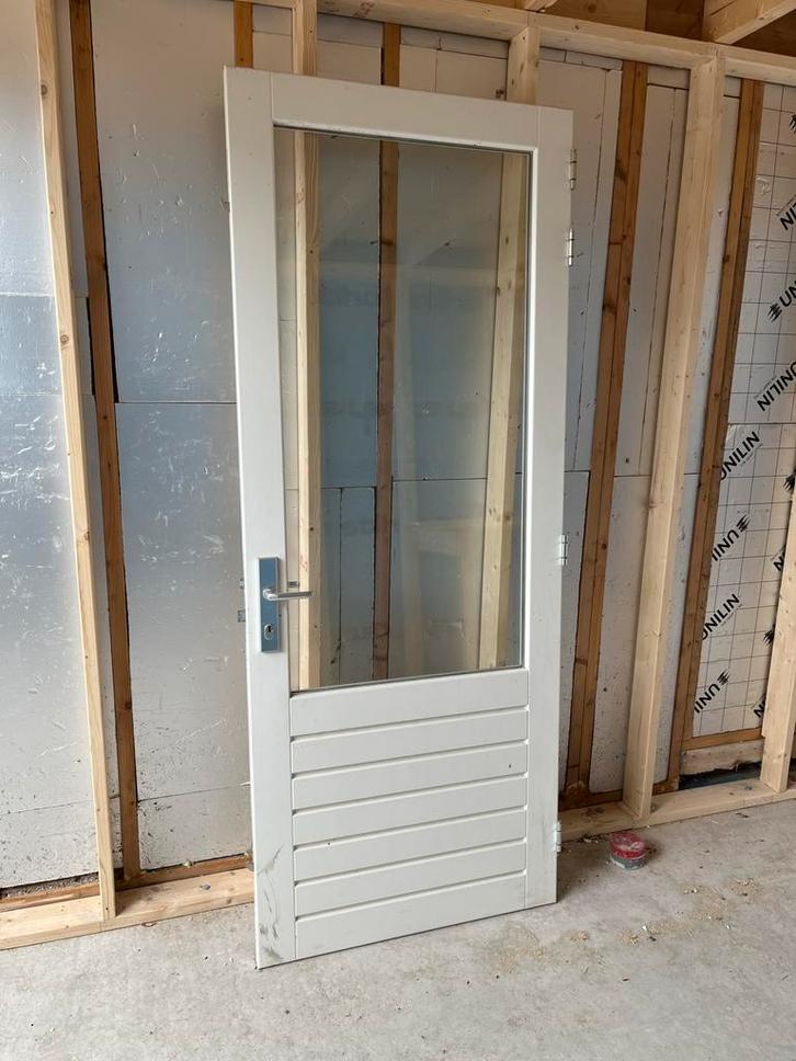 Buitendeur met Driepuntsluiting, hr++ glas,, Doe-het-zelf en Verbouw, Deuren en Horren, Zo goed als nieuw, Buitendeur, 215 cm of meer