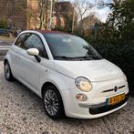 Fiat 500C TwinAir Turbo Cabrio - 2014 beige met bordeaux dak, Auto's, Automaat, Open dak, Zwart, 875 cc