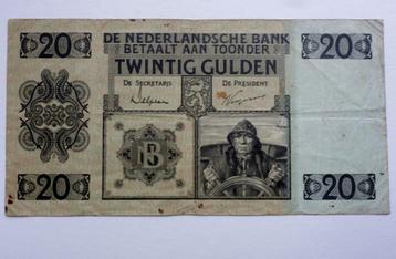 Zeldzaam Bankbiljet van 20 Gulden 1926 type "STUURMAN"! beschikbaar voor biedingen