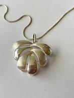 Zilveren ketting met DESIGN BLAD kettinghanger, Met hanger, Verzenden, Zo goed als nieuw, Zilver