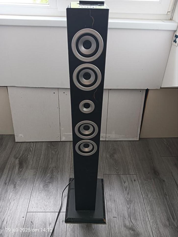 soundlogic muziek zuil en speaker inc afstandbediening, Audio, Tv en Foto, Luidsprekers, Gebruikt, Front, Rear of Stereo speakers